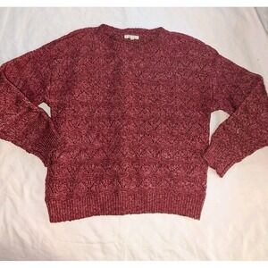Maurices Women's Medium 100% Polyester Long Sleeve Red Pullover Knit Sweater